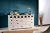 MOBILI-2G---MADIA-CREDENZA-12-CASSETTI-IN-LEGNO-BIANCO-OPACO-L.180-P.40-H.90