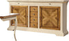 MOBILI-2G---MADIA-CREDENZA-2-ANTE-6-CASSETTI-IN-LEGNO-AVORIO/NOCE-L.210-P.53-H.-115