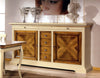 MOBILI-2G---MADIA-CREDENZA-2-ANTE-6-CASSETTI-IN-LEGNO-AVORIO/NOCE-L.210-P.53-H.-115