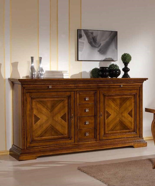 MOBILI-2G---MADIA-CREDENZA-2-ANTE-6-CASSETTI-NOCE-BASSANO-L.210-P.53-H.-115
