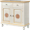 MOBILI-2G---MADIA-CREDENZA-2-ANTE-LEGNO-AVORIO-PENNELLATO-E-DECORI-104x43x98