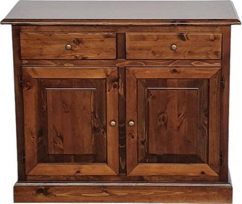 MOBILI-2G---Madia-credenza-2-porte-massello-pino-rustica-tinta-noce-105X42X85