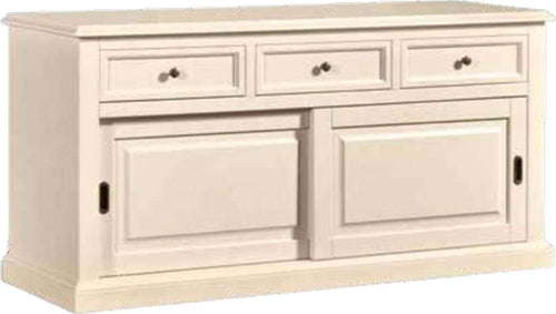 MOBILI-2G---MADIA-CREDENZA-2-PORTE-SCORREVOLI-LEGNO-AVORIO-L.157-P.53-H.78