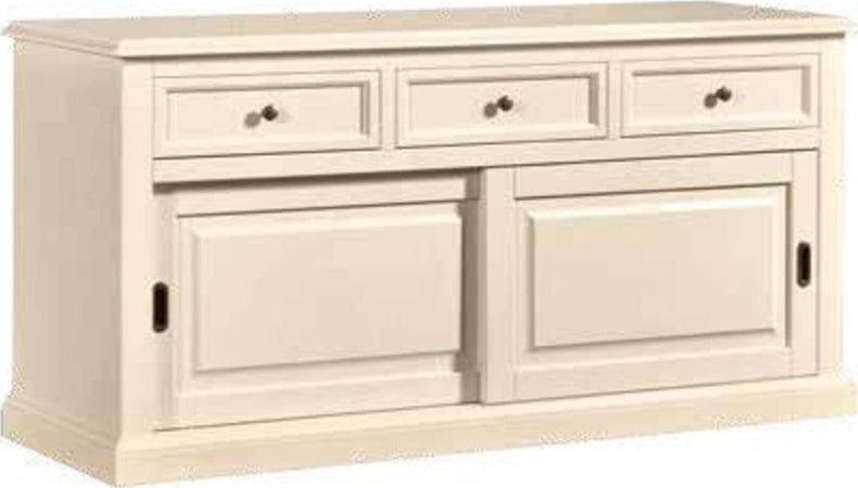 MOBILI-2G---MADIA-CREDENZA-2-PORTE-SCORREVOLI-LEGNO-AVORIO-L.157-P.53-H.78