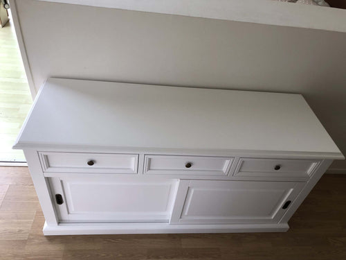 MOBILI-2G---MADIA-CREDENZA-2-PORTE-SCORREVOLI-LEGNO-BIANCO-L.157-P.53-H.78