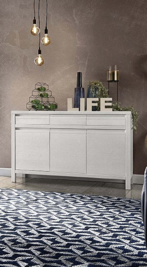 MOBILI-2G---MADIA-CREDENZA-3-ANTE-3-SHABBY-BIANCO-IN-LEGNO-MASSELLO-DI-ABETE-150X50X95