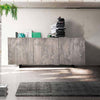 MOBILI-2G---MADIA-CREDENZA-3-ANTE-ROVERE-NODATO-FINITURA-BETON-PIEDINI-IN-FERRO-L.198-P.50-H.81