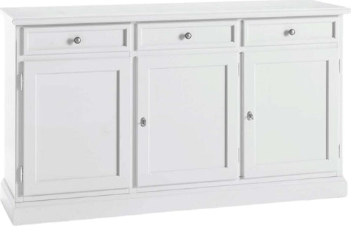 MOBILI-2G---Madia-Credenza-3-porte-Arte-povera-laccato-bianco-sporco-L.155-P.42-H.86