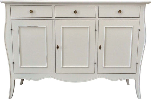 MOBILI-2G---MADIA-CREDENZA-3-PORTE-IN-LEGNO-BIANCO-OPACO-L.151.P.50-H.105