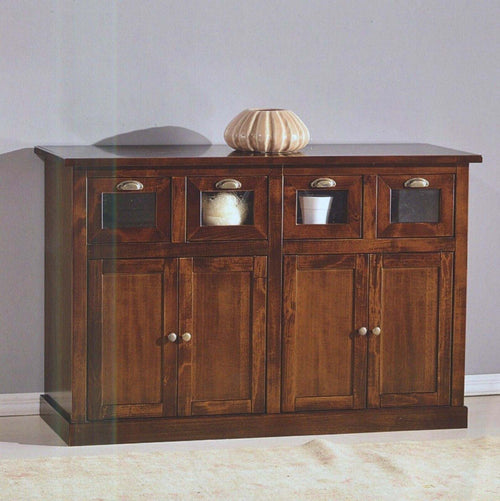 MOBILI-2G---MADIA-CREDENZA-4-CASSETTI-4-PORTE-TINTA-NOCE-L.130-P.50-H.85
