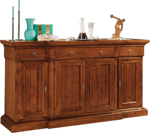 MOBILI-2G---MADIA-CREDENZA-4-PORTE-4-CASSETTI-IN-LEGNO-ARTE-POVERA-L.-224-P.52-H.115