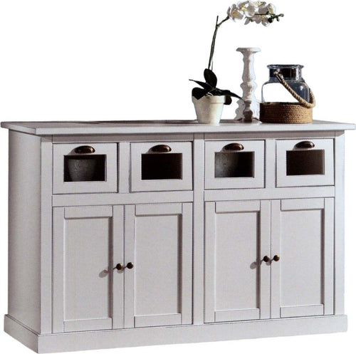 MOBILI-2G---MADIA-CREDENZA-4-PORTE-4-CASSETTI-LEGNO-BIANCO-130X50X86