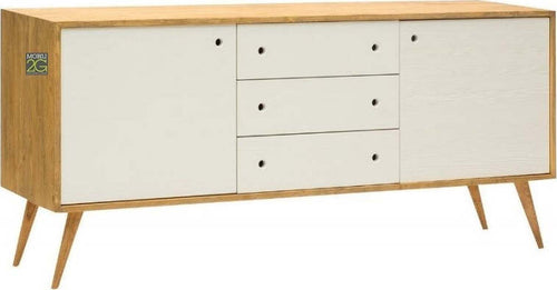 MOBILI-2G---MADIA-CREDENZA-ABETE-SPAZZOLATO-BIANCO-185X50X84