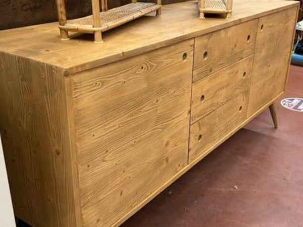 MOBILI-2G---MADIA-CREDENZA-ABETE-SPAZZOLATO-NATURALE-185X50X84