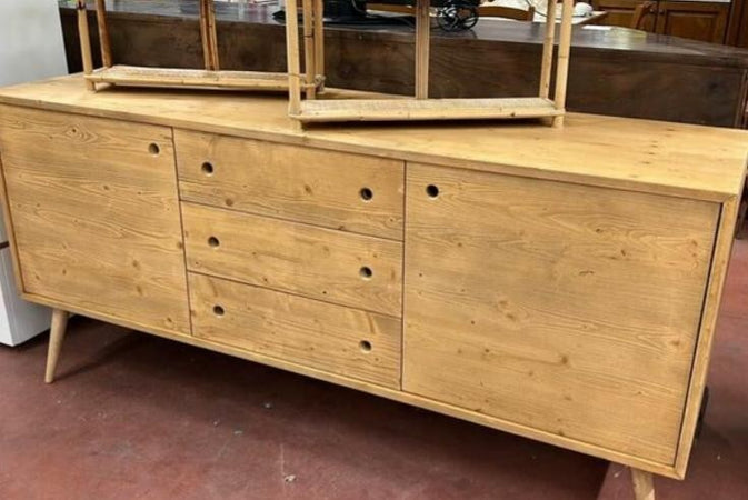 MOBILI-2G---MADIA-CREDENZA-ABETE-SPAZZOLATO-NATURALE-185X50X84