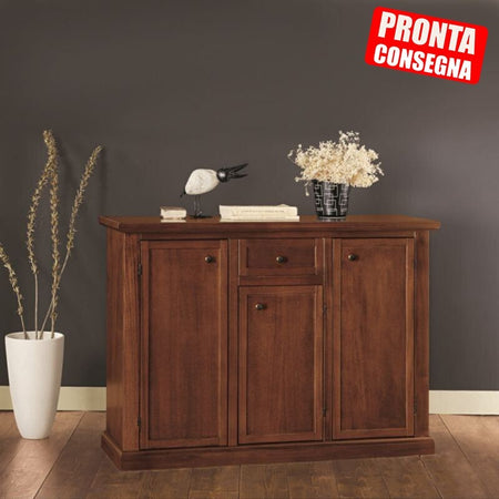 MOBILI-2G---MADIA-CREDENZA-ARTE-POVERA-3-PORTE-1-CASSETTO-NOCE-SCURO-L.120-P.39-H.85