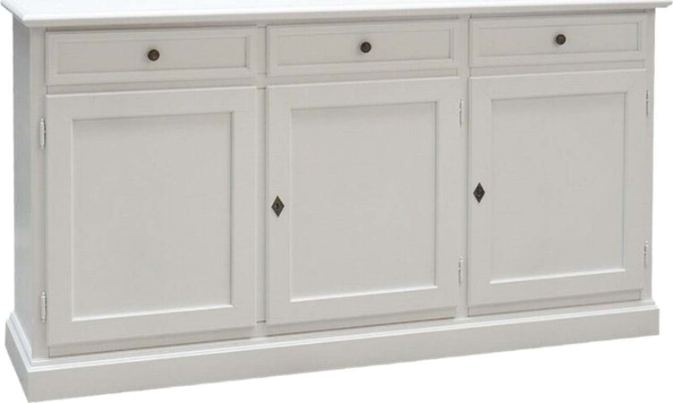 MOBILI-2G---MADIA-CREDENZA-ARTE-POVERA-3-PORTE-LEGNO-BIANCO-156X42X85