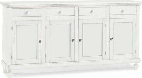 MOBILI-2G---MADIA-CREDENZA-ARTE-POVERA-4-ANTE-LEGNO-BIANCO-196X43X98H