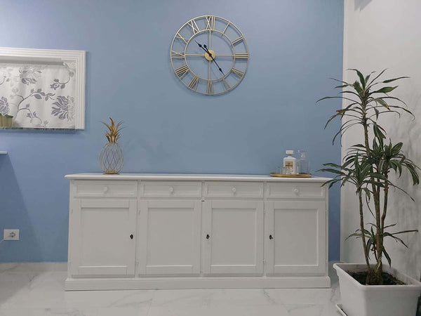 MOBILI-2G---MADIA-CREDENZA-ARTE-POVERA-4-PORTE-LEGNO-BIANCO-205X42X86