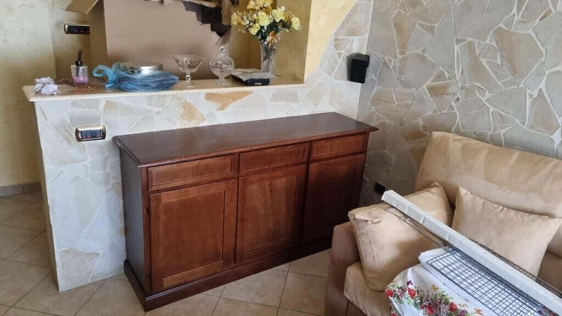 MOBILI-2G---MADIA-CREDENZA-ARTE-POVERA-IN-LEGNO-3-PORTE-TINTA-NOCE-156x42x85