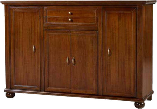MOBILI-2G---MADIA-CREDENZA-ARTE-POVERA-IN-LEGNO-4-PORTE-2-CASSETTI-TINTA-NOCE-L.159-P.49-H.107