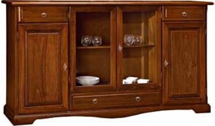MOBILI-2G---MADIA-CREDENZA-ARTE-POVERA-IN-LEGNO-4-PORTE-TINTA-NOCE-L.205-P.49-H.113
