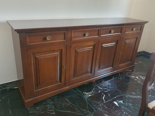 MOBILI-2G---Madia-credenza-classica-4-porte-legno-tinta-noce-220x45x96