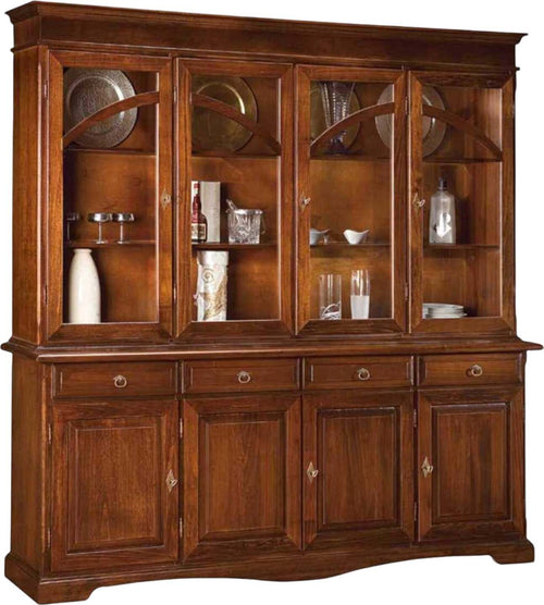 MOBILI-2G---MADIA-CREDENZA-CON-BUGNA-IN-LEGNO-TINTA-NOCE-ARTE-POVERA-L.205-P.42-H.205