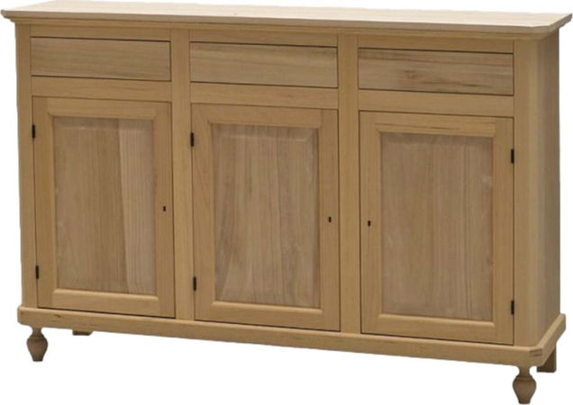 MOBILI-2G---MADIA-CREDENZA-GREZZA-IN-LEGNO-3-ANTE-3-CASSETTI-L.150-P.43-H.98