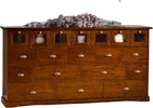 MOBILI-2G---MADIA-CREDENZA-IN-LEGNO-19-CASSETTI-TINTA-NOCE-L.180-P.40-H.90