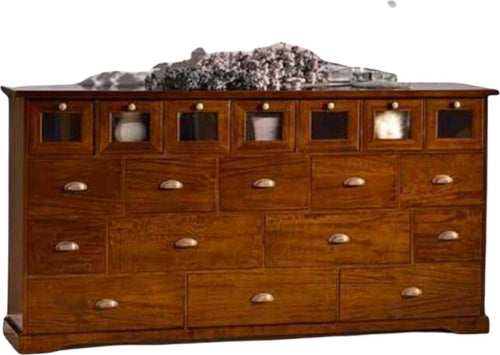 MOBILI-2G---MADIA-CREDENZA-IN-LEGNO-19-CASSETTI-TINTA-NOCE-L.180-P.40-H.90