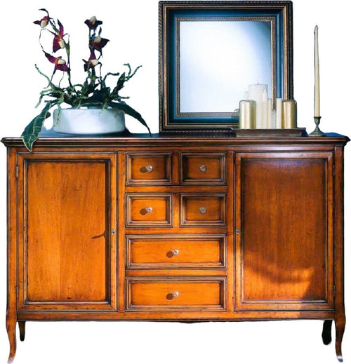 MOBILI-2G---MADIA-CREDENZA-IN-LEGNO-2-PORTE-6-CASSETTI-BASSANO-L.140-P.43-H.90