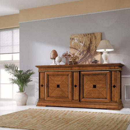 MOBILI-2G---MADIA-CREDENZA-IN-LEGNO-2-PORTE-SCORREVOLI-2-CASSETTI-PUSH-PULL-L.234-P.59-H.114