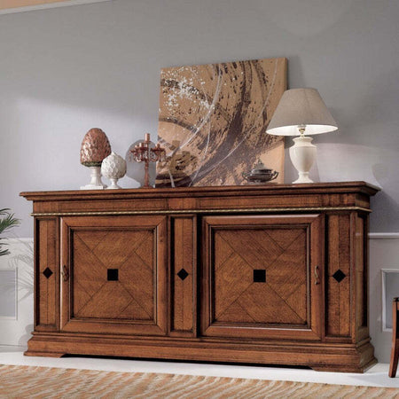 MOBILI-2G---MADIA-CREDENZA-IN-LEGNO-2-PORTE-SCORREVOLI-2-CASSETTI-PUSH-PULL-L.234-P.59-H.114