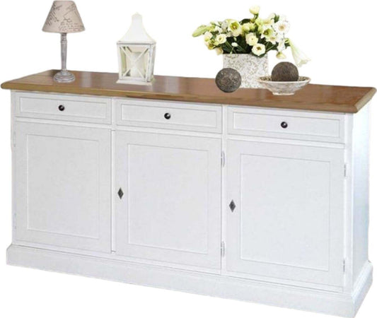 MOBILI-2G---MADIA-CREDENZA-IN-LEGNO-3-PORTE-SHABBY-CHIC-BICOLORE-156x42x85