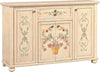 MOBILI-2G---MADIA-CREDENZA-IN-LEGNO-4-PORTE-AVORIO-PENNELLATO-E-DECORI-L.159-P.49-H.107