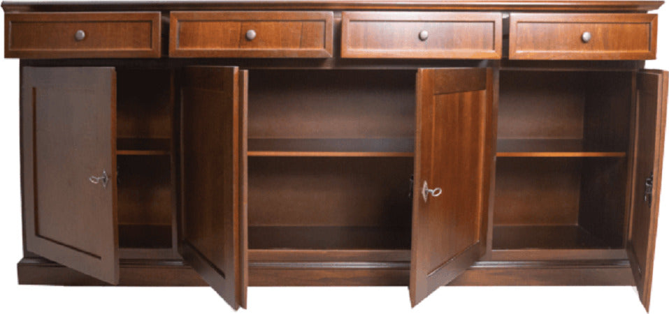 MOBILI-2G---Madia-Credenza-in-legno-4-porte-Tinta-Noce-205X42X86