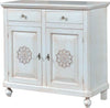 MOBILI-2G---MADIA-CREDENZA-IN-LEGNO-BIANCO-INVECCHIATO-E-DECORI-L.104-P.43-H.98