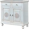 MOBILI-2G---MADIA-CREDENZA-IN-LEGNO-BIANCO-INVECCHIATO-E-DECORI-L.104-P.43-H.98