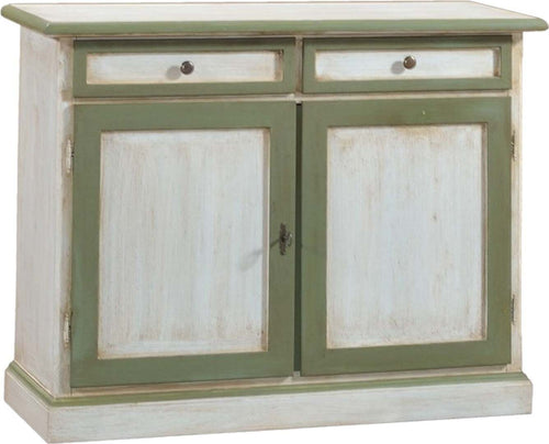 MOBILI-2G---MADIA-CREDENZA-IN-LEGNO-BICOLORE-CERATO-BIANCO/VERDE-L.105-P.42-H.85
