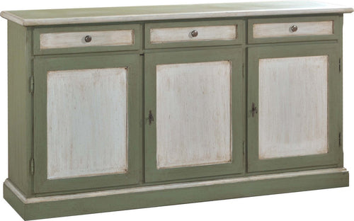 MOBILI-2G---MADIA-CREDENZA-IN-LEGNO-BICOLORE-CERATO-BIANCO/VERDE-L.156-P.42-H.85
