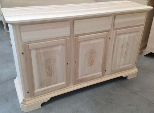 MOBILI-2G---MADIA-CREDENZA-IN-LEGNO-GREZZA-3-ANTE-CON-INTARSIO-L.163-P.49-H.98