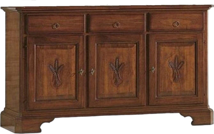 MOBILI-2G---MADIA-CREDENZA-IN-LEGNO-GREZZA-3-ANTE-CON-INTARSIO-L.163-P.49-H.98