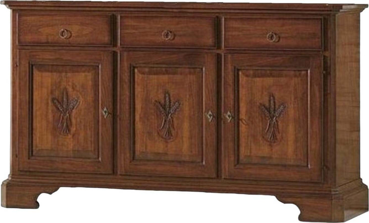 MOBILI-2G---MADIA-CREDENZA-IN-LEGNO-GREZZA-3-ANTE-CON-INTARSIO-L.163-P.49-H.98