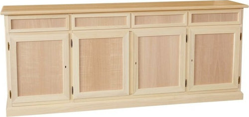 MOBILI-2G---MADIA-CREDENZA-IN-LEGNO-GREZZA-4-ANTE-L.205-P.42-H.86