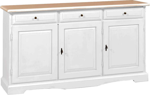 MOBILI-2G---MADIA-CREDENZA-IN-LEGNO-LACCATO-PENNELLATO-BIANCO-OPACO-L.156-P.42-H.85