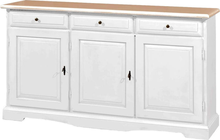 MOBILI-2G---MADIA-CREDENZA-IN-LEGNO-LACCATO-PENNELLATO-BIANCO-OPACO-L.156-P.42-H.85
