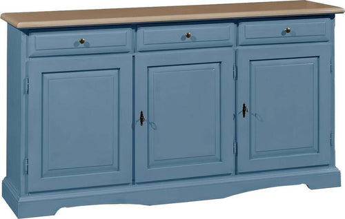 MOBILI-2G---MADIA-CREDENZA-IN-LEGNO-LACCATO-PENNELLATO-CARTA-DA-ZUCCHERO-L.156-P.42-H.85