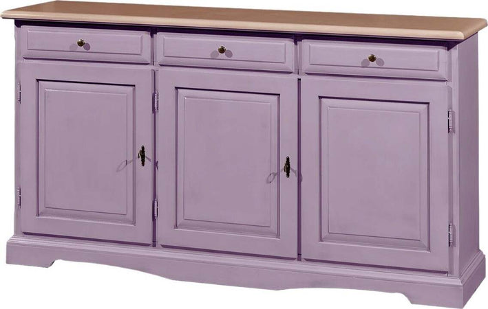 MOBILI-2G---MADIA-CREDENZA-IN-LEGNO-LACCATO-PENNELLATO-COLORE-LAVANDA-L.156-P.42-H.85