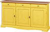 MOBILI-2G---MADIA-CREDENZA-IN-LEGNO-LACCATO-PENNELLATO-GIALLA-L.156-P.42-H.85